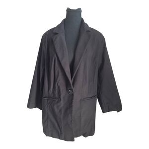 In Every Story Chic Black Women's Blazer Wirh 3/4 Sleeves Size 1X